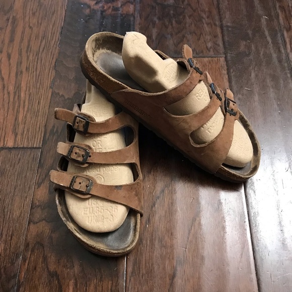 Birkenstock Florida Leather Triple Strap Sandals - Picture 1 of 8